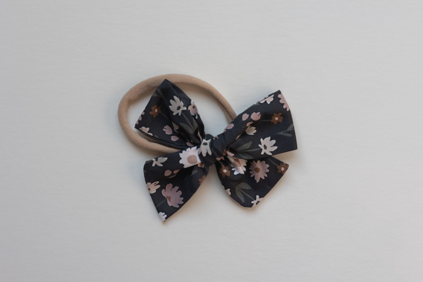 Midnight Floral Bow