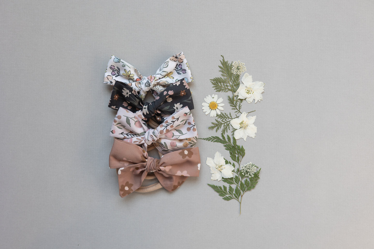 Midnight Floral Bow